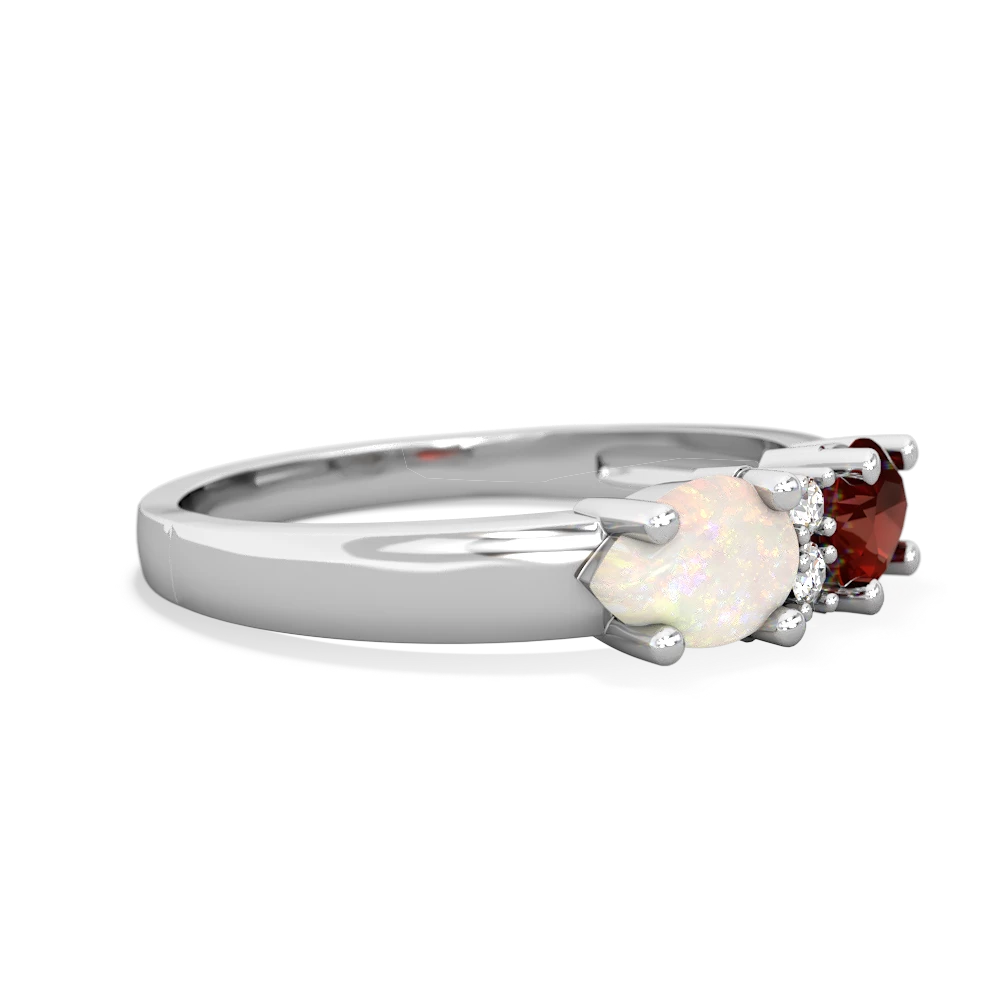 Garnet Pear Bowtie 14K White Gold ring R0865