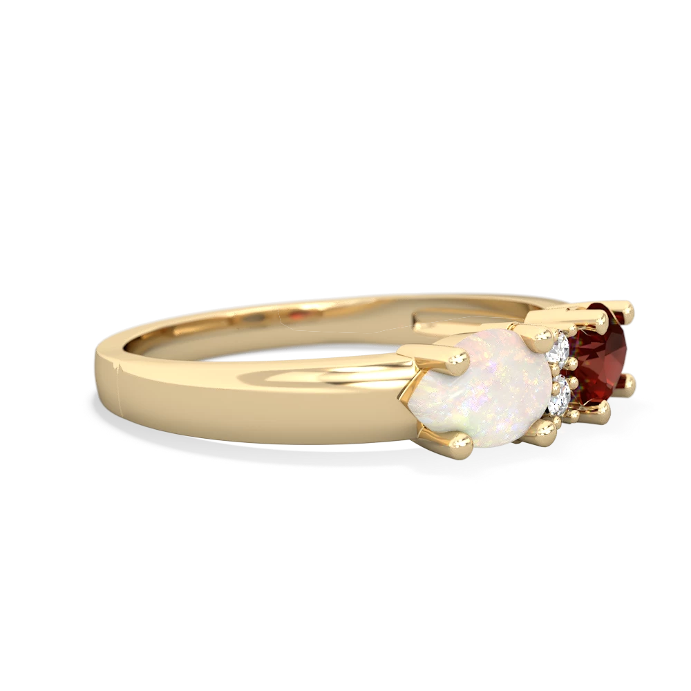 Garnet Pear Bowtie 14K Yellow Gold ring R0865