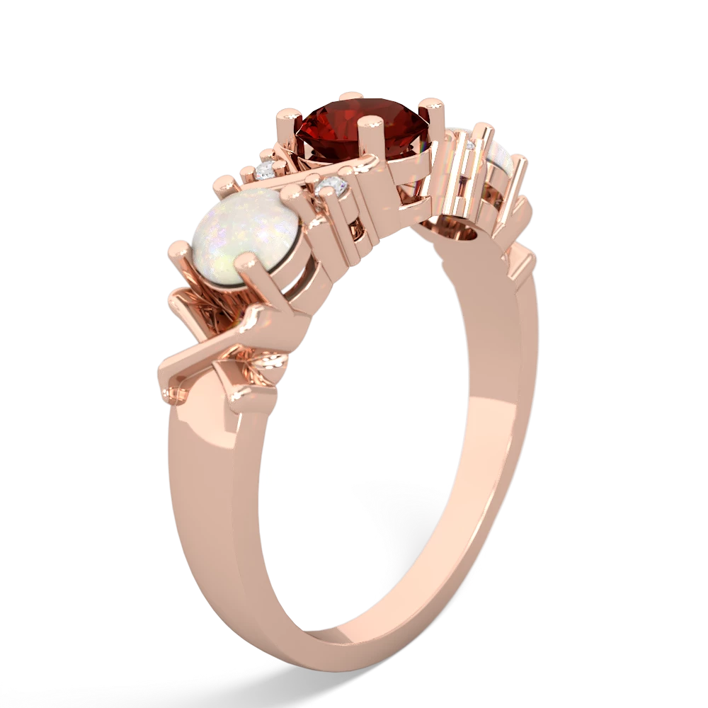 Garnet Hugs And Kisses 14K Rose Gold ring R5016