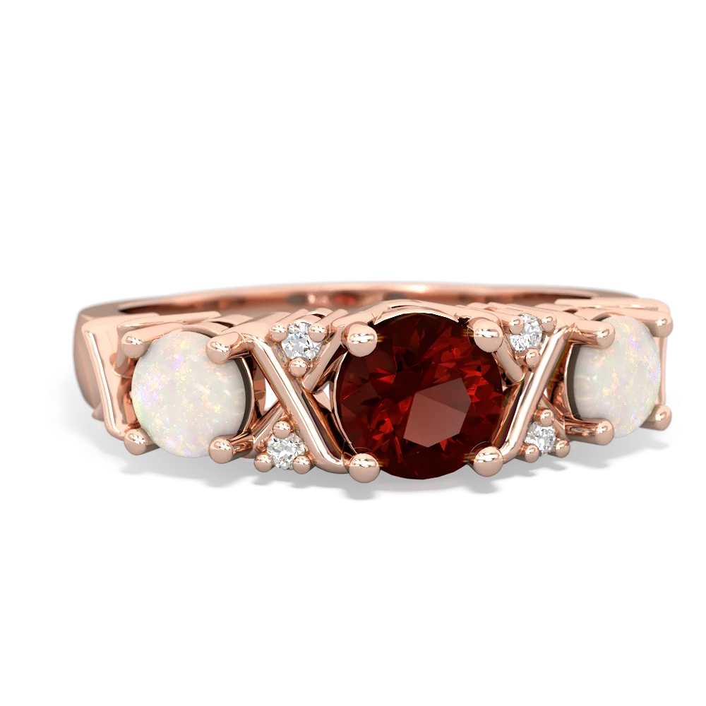 Garnet Hugs And Kisses 14K Rose Gold ring R5016