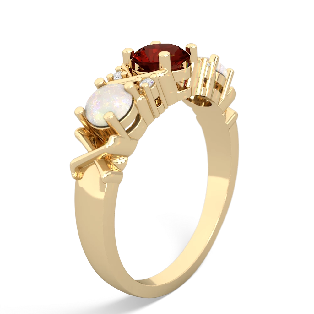 Garnet Hugs And Kisses 14K Yellow Gold ring R5016