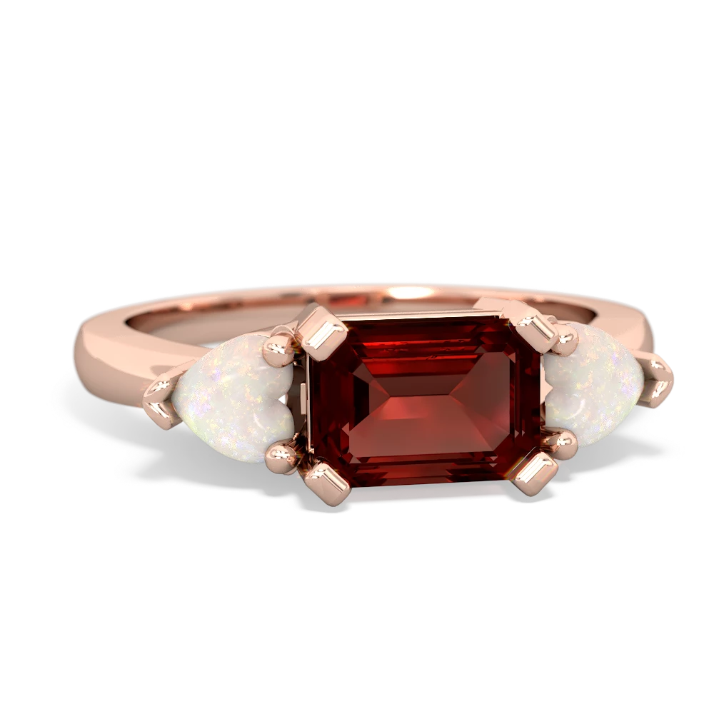 Garnet Three Stone 14K Rose Gold ring R5235