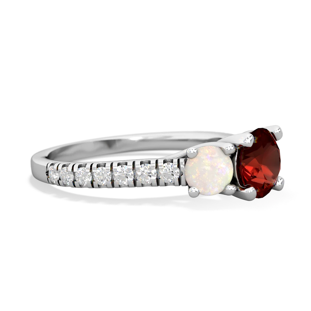 Garnet Pave Trellis 14K White Gold ring R5500