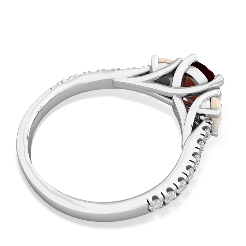 Garnet Pave Trellis 14K White Gold ring R5500