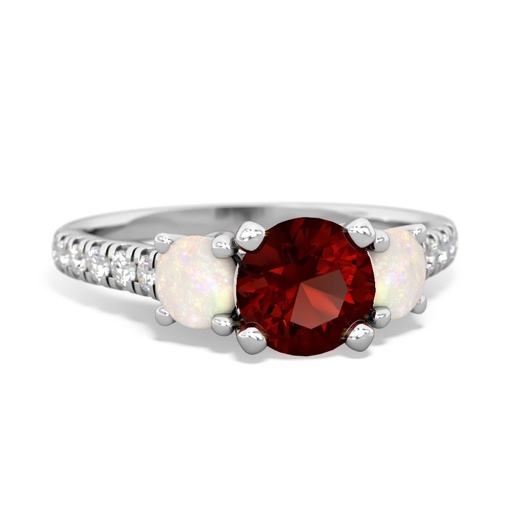 Garnet Pave Trellis 14K White Gold ring R5500