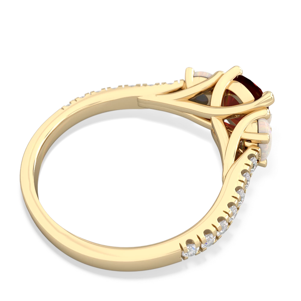 Garnet Pave Trellis 14K Yellow Gold ring R5500