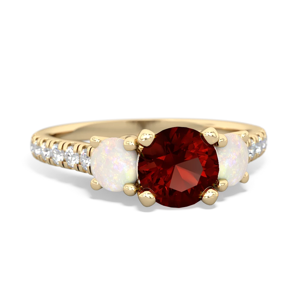 Garnet Pave Trellis 14K Yellow Gold ring R5500