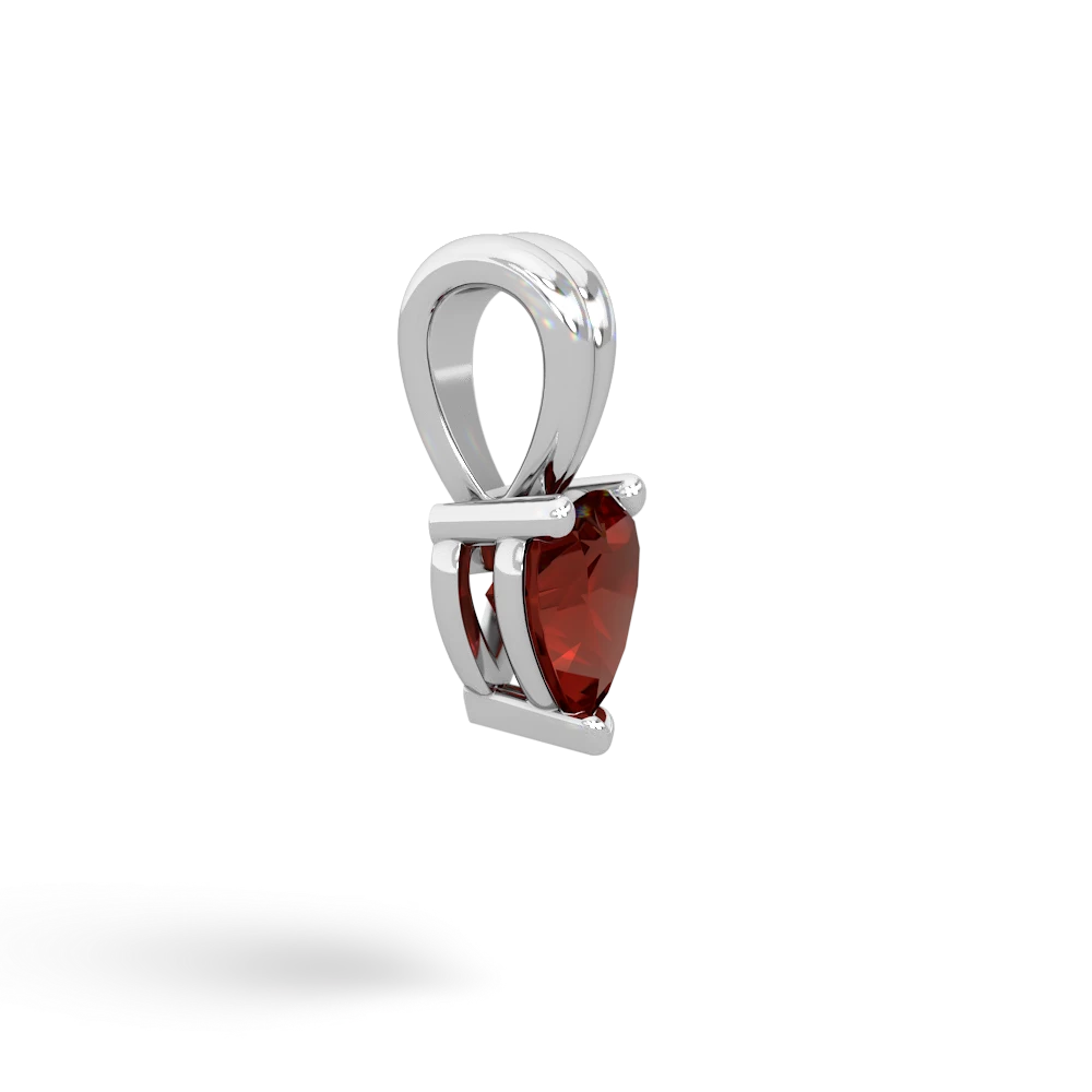 Garnet 5Mm Heart Solitaire 14K White Gold pendant P1861