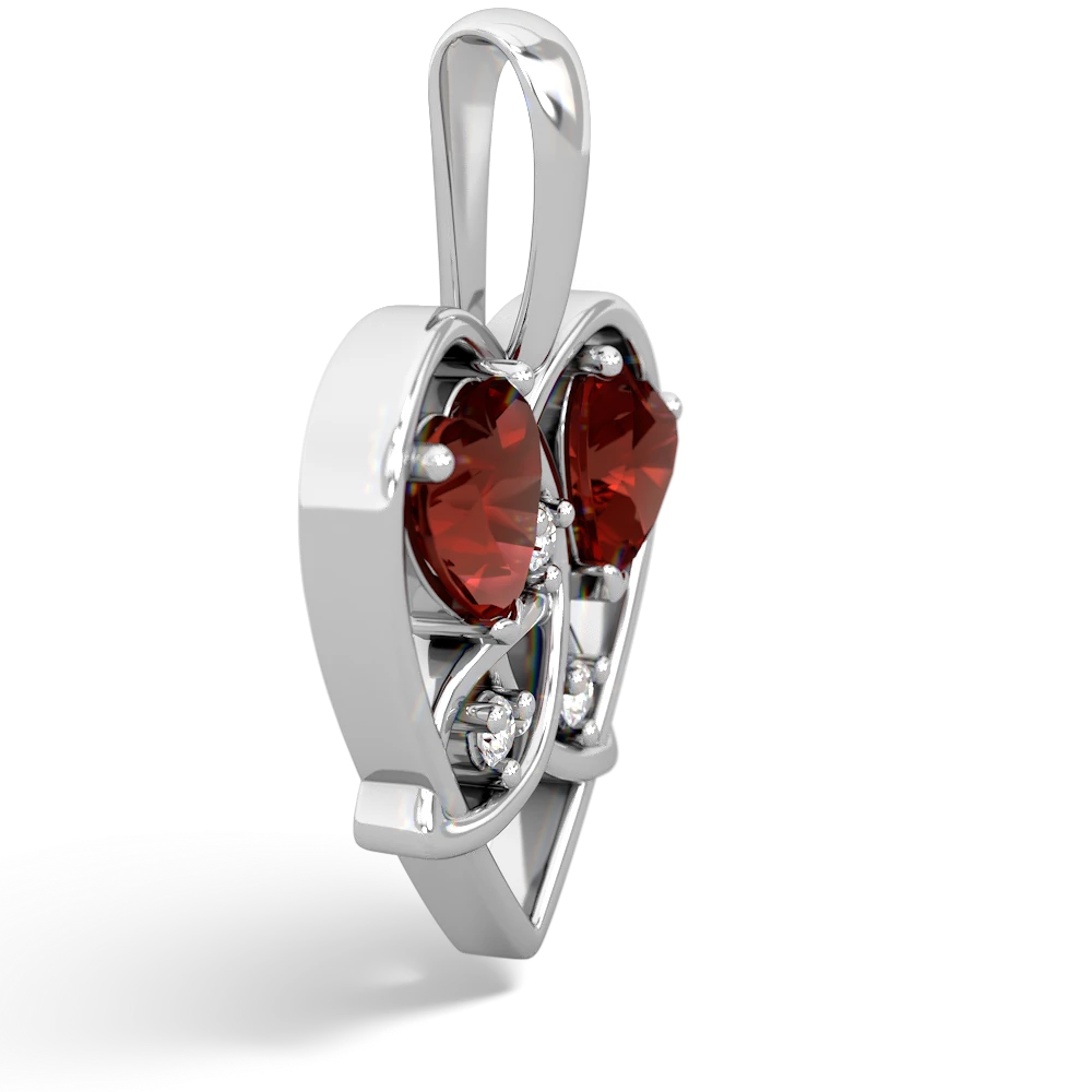 Garnet Celtic Trinity Heart 14K White Gold pendant P5331