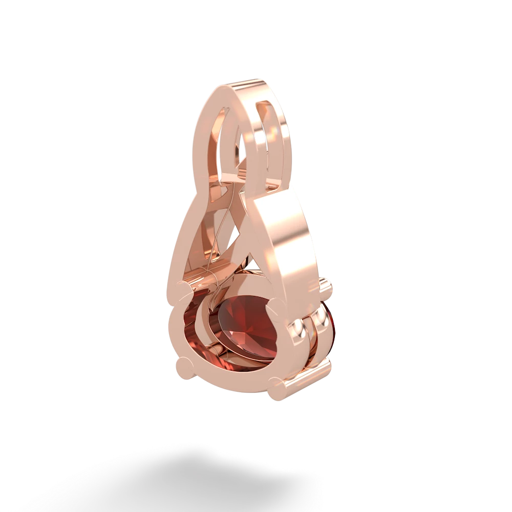 Garnet Celtic Trinity Knot 14K Rose Gold pendant P2389