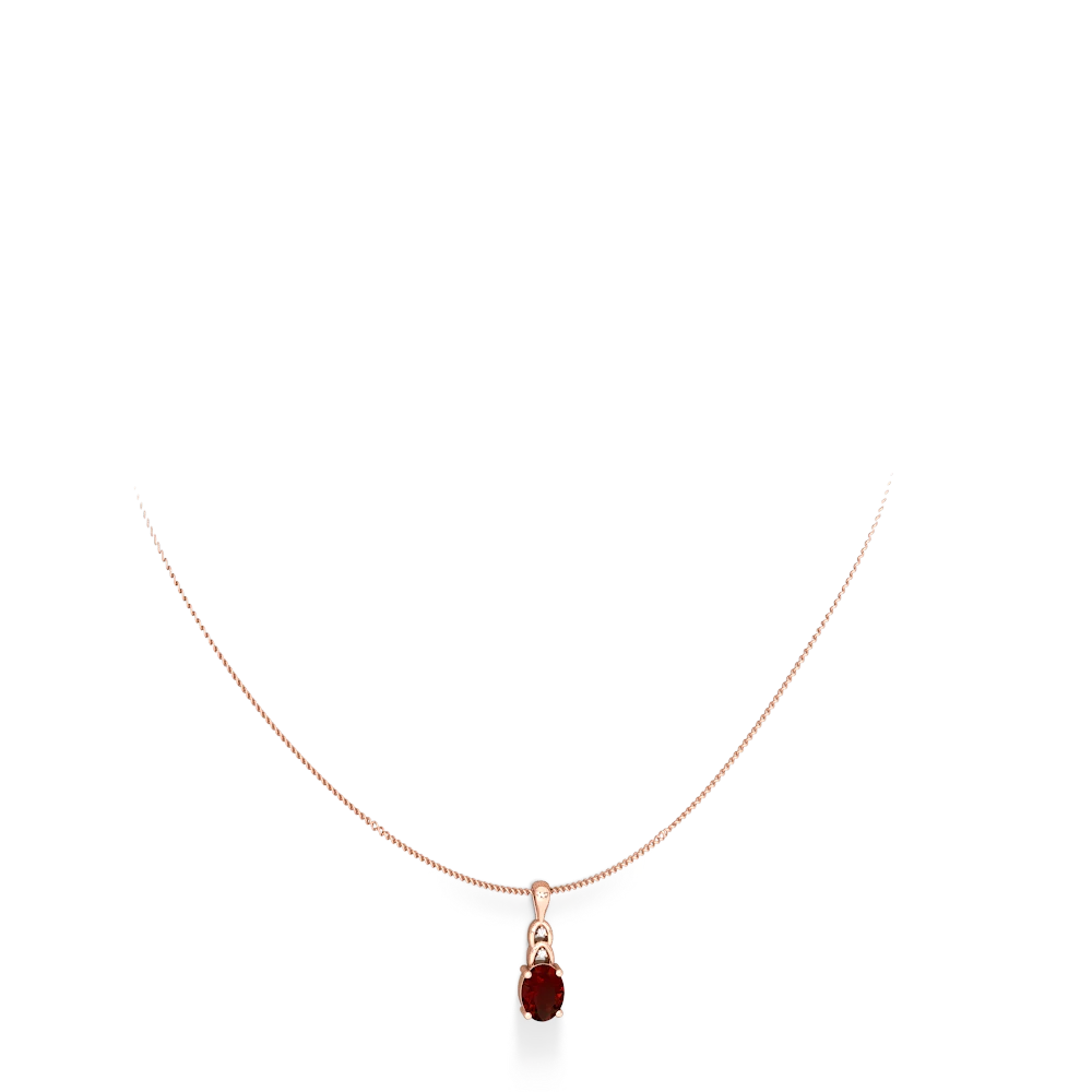 Garnet Links 14K Rose Gold pendant P4032