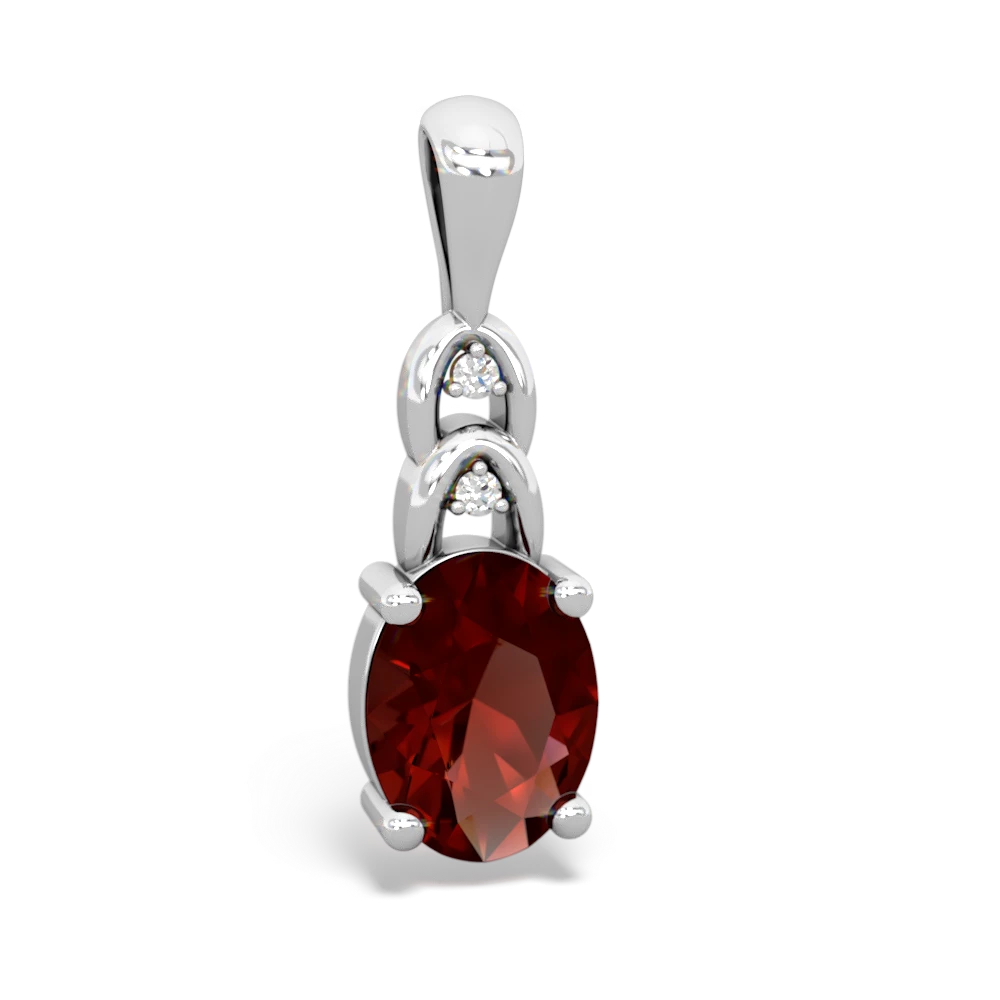 Garnet Links 14K White Gold pendant P4032