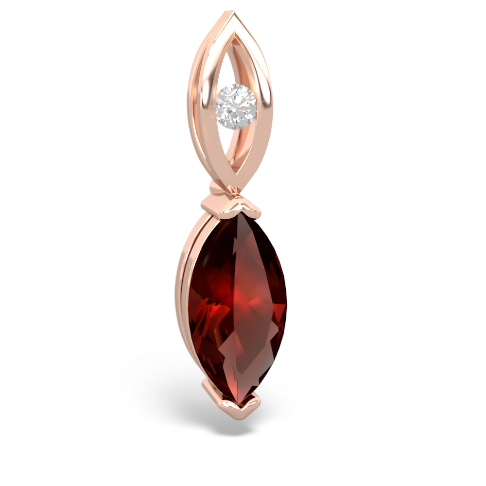 Garnet Marquise Drop 14K Rose Gold pendant P5333