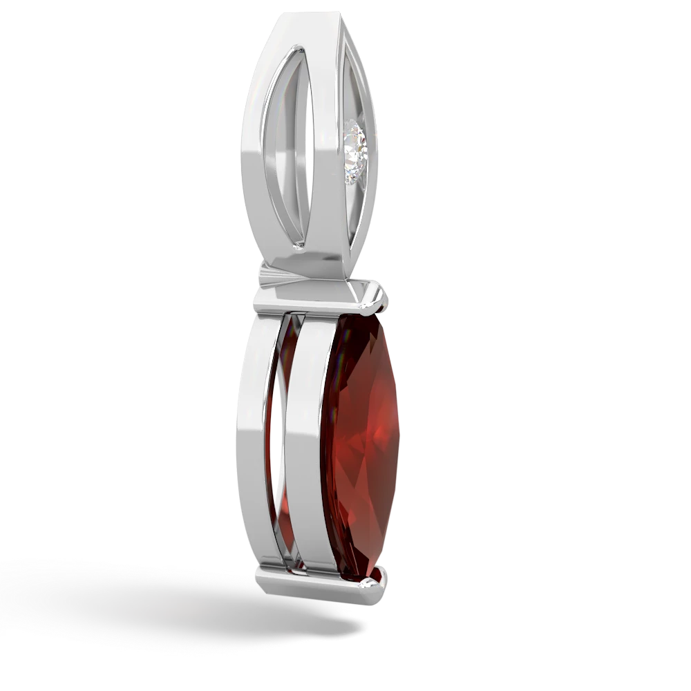 Garnet Marquise Drop 14K White Gold pendant P5333