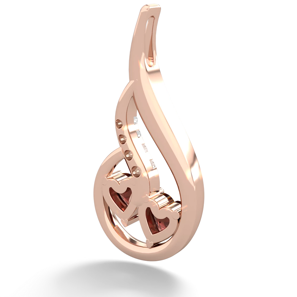 Garnet Keepsake Curves 14K Rose Gold pendant P5450