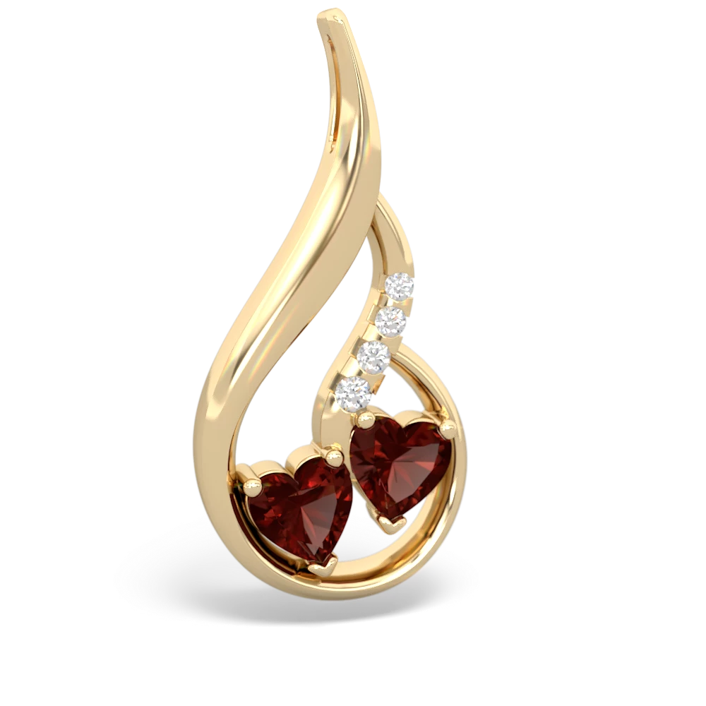 Silvertone Heart-Shaped Garnet Pendant Necklace | eBay