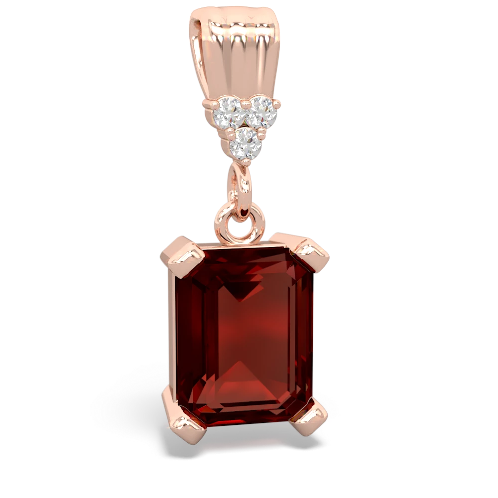 Garnet Art Deco Dangle 14K Rose Gold pendant P1937