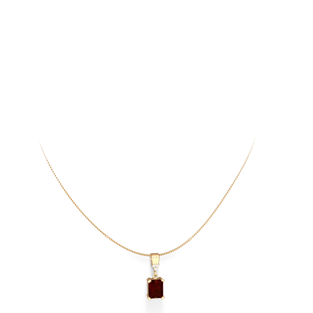 Garnet Art Deco Dangle 14K Yellow Gold pendant P1937