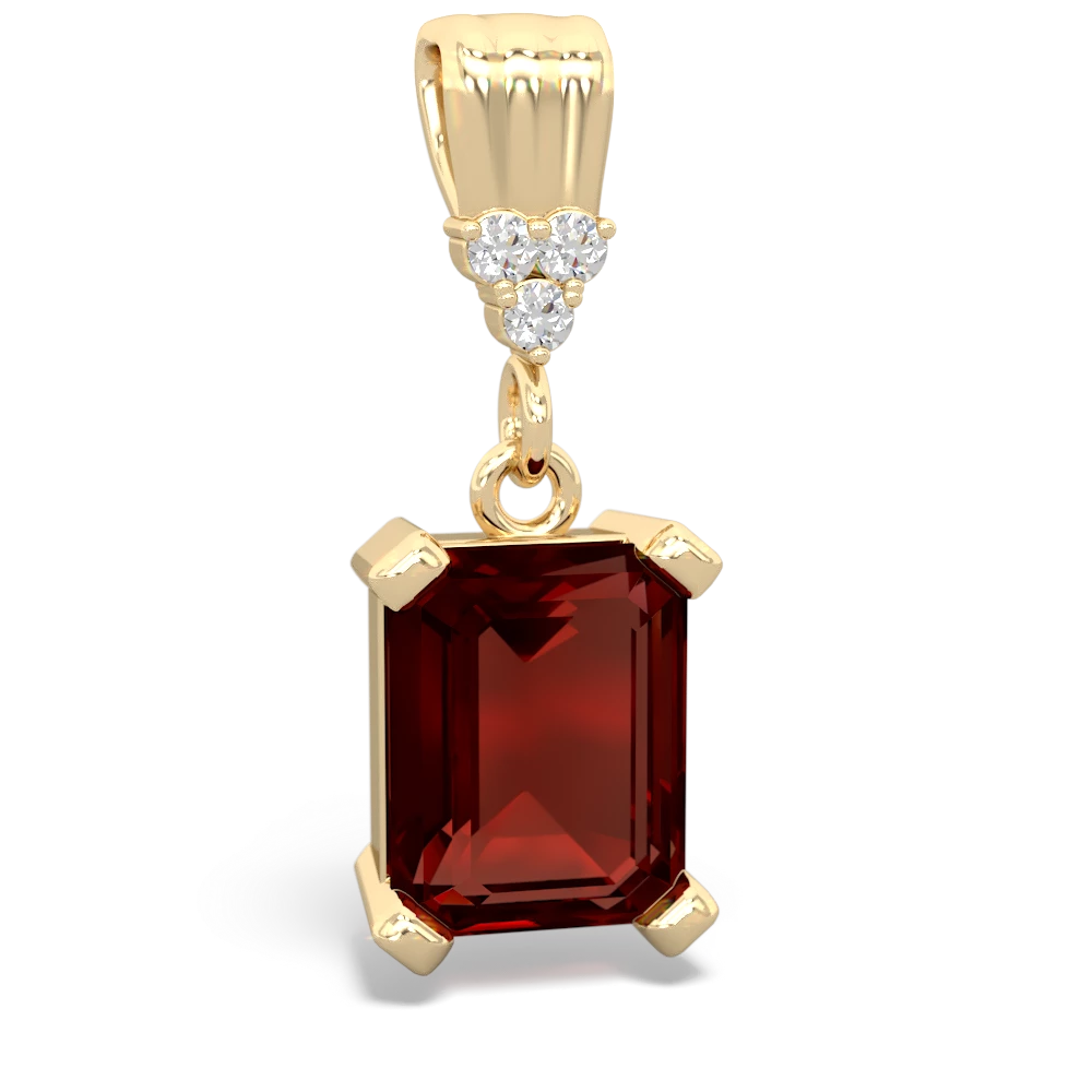 Garnet Art Deco Dangle 14K Yellow Gold pendant P1937