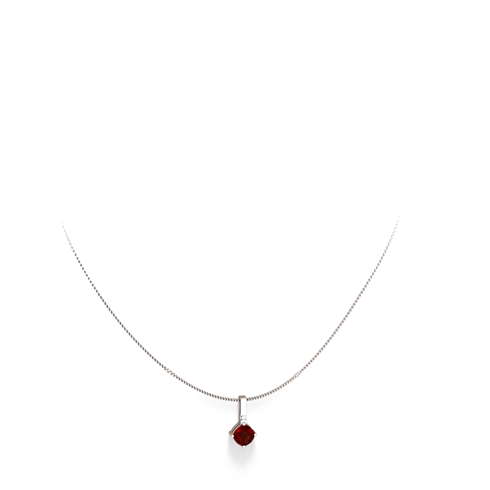 Garnet Simply Elegant 14K White Gold pendant P2489