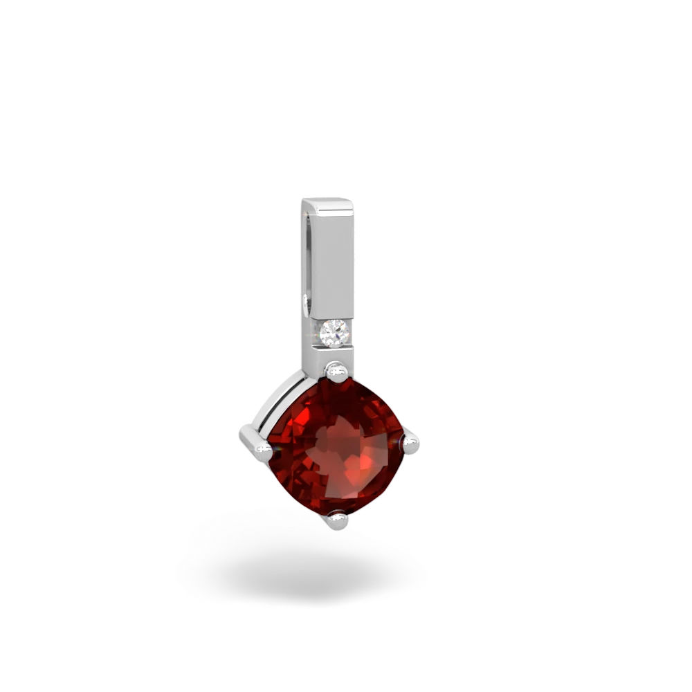 Garnet Simply Elegant 14K White Gold pendant P2489