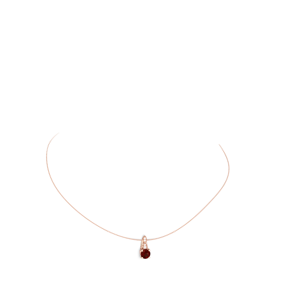 Garnet Antique Elegance 14K Rose Gold pendant P3100