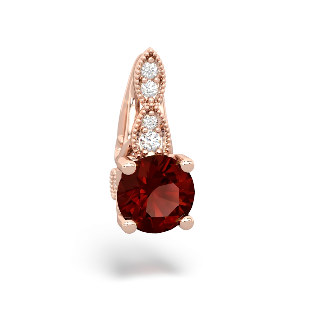 Garnet Antique Elegance 14K Rose Gold pendant P3100