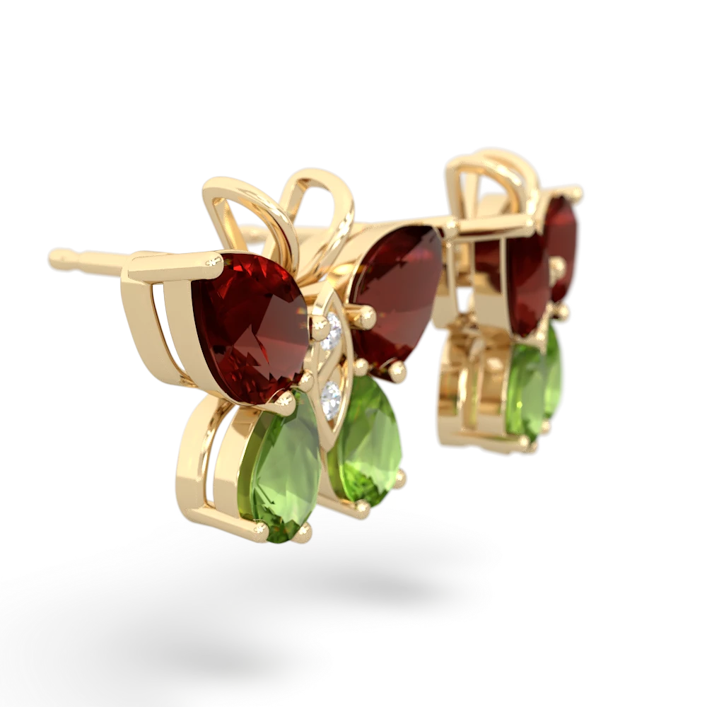 Garnet Butterfly 14K Yellow Gold earrings E2215