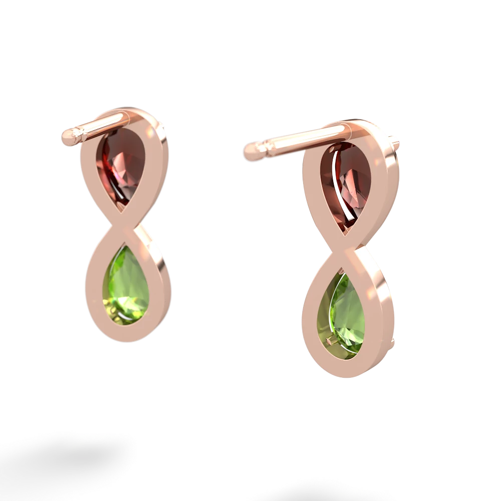 Garnet Infinity 14K Rose Gold earrings E5050