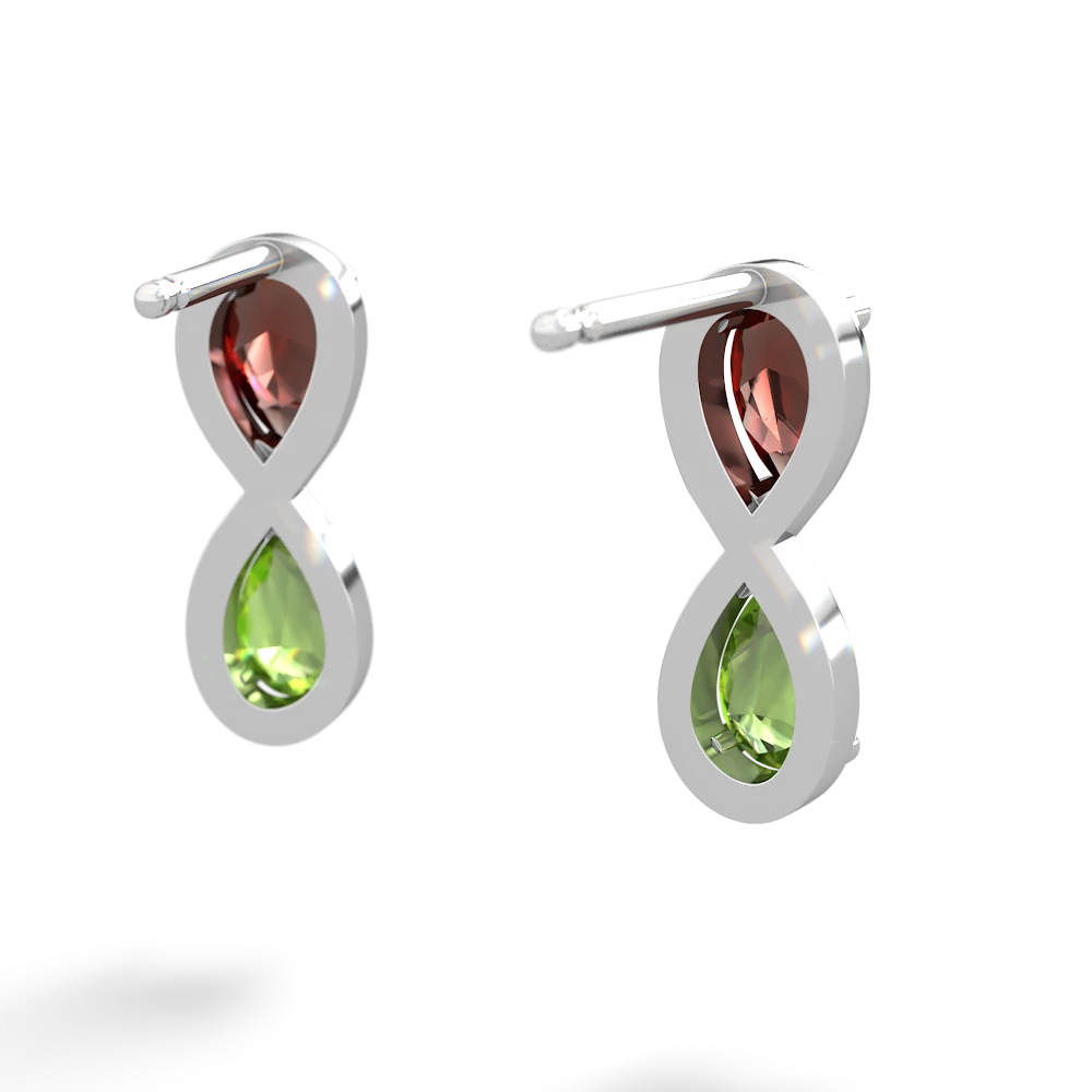 Garnet Infinity 14K White Gold earrings E5050