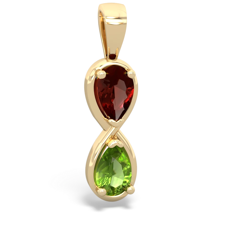 Garnet Infinity 14K Yellow Gold pendant P5050