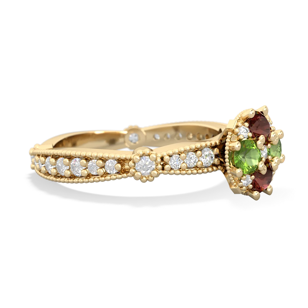 Garnet Sparkling Tiara Cluster 14K Yellow Gold ring R26293RD