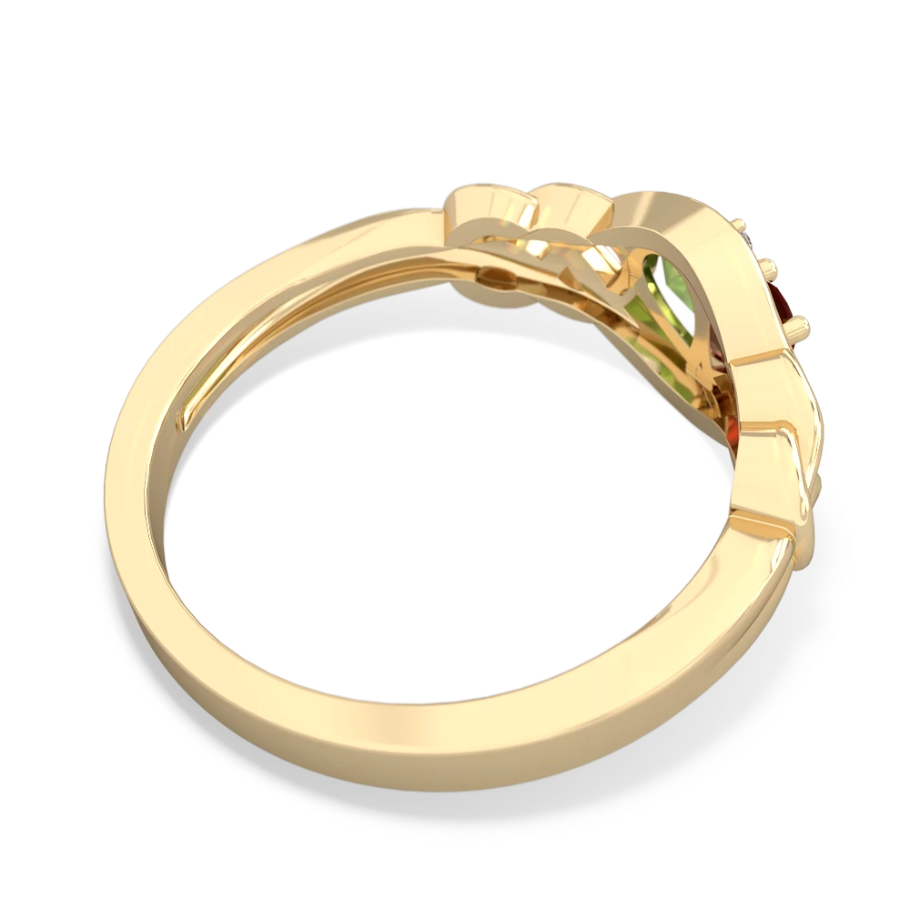Garnet Celtic Love Knot 14K Yellow Gold ring R5420