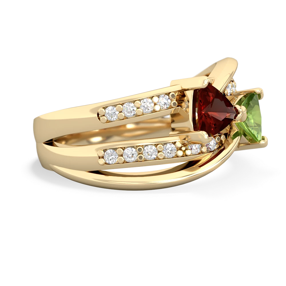 Garnet Bowtie 14K Yellow Gold ring R2360