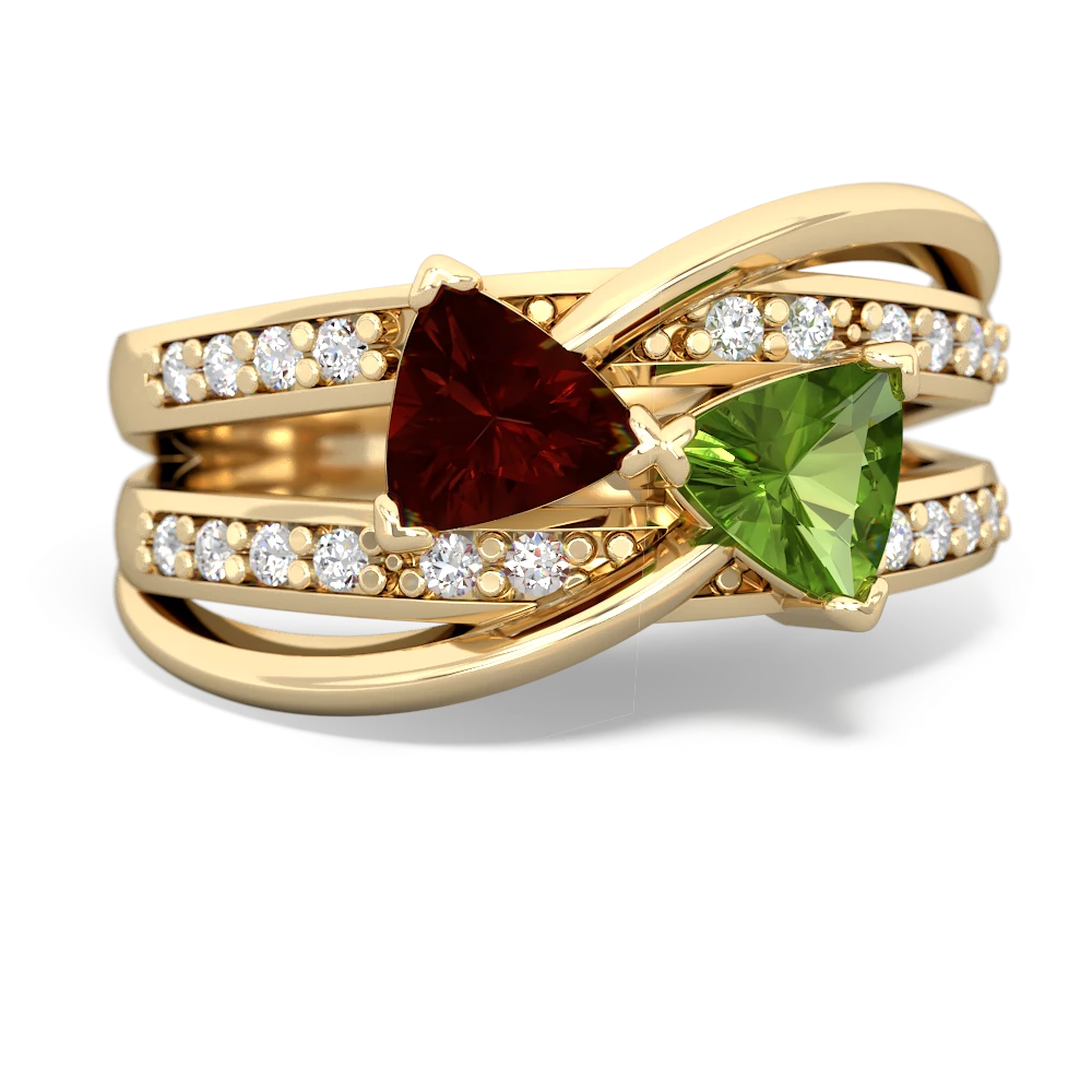 Garnet Bowtie 14K Yellow Gold ring R2360