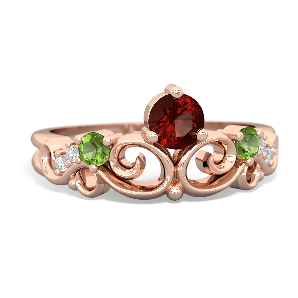 Garnet Crown Keepsake 14K Rose Gold ring R5740