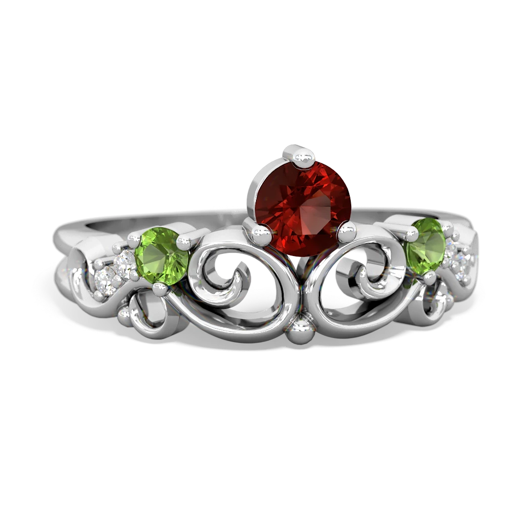 Garnet Crown Keepsake 14K White Gold ring R5740