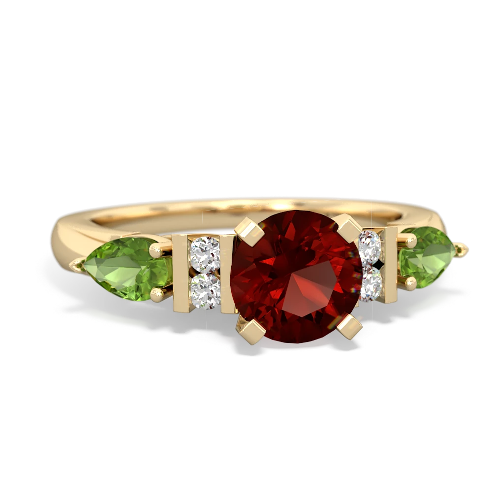 Garnet 6Mm Round Eternal Embrace Engagement 14K Yellow Gold ring R2005