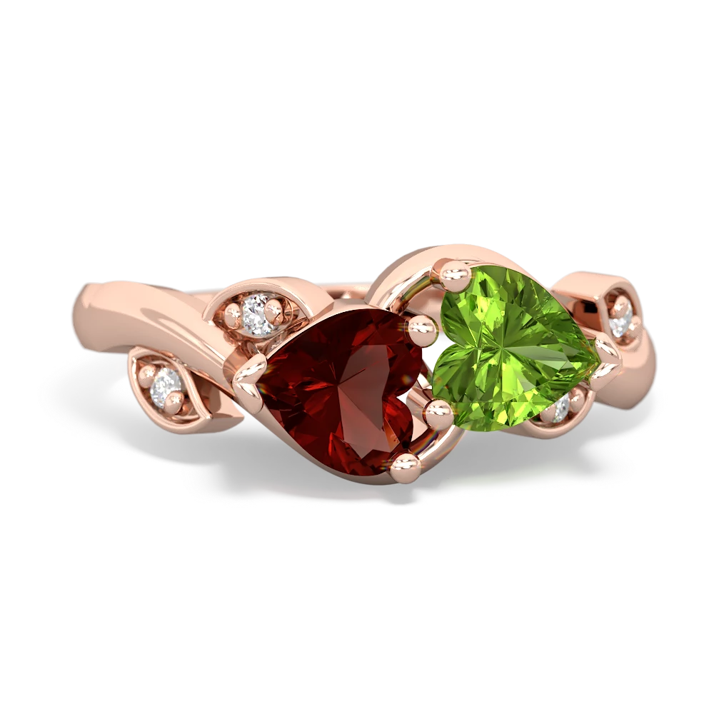 Garnet Floral Elegance 14K Rose Gold ring R5790