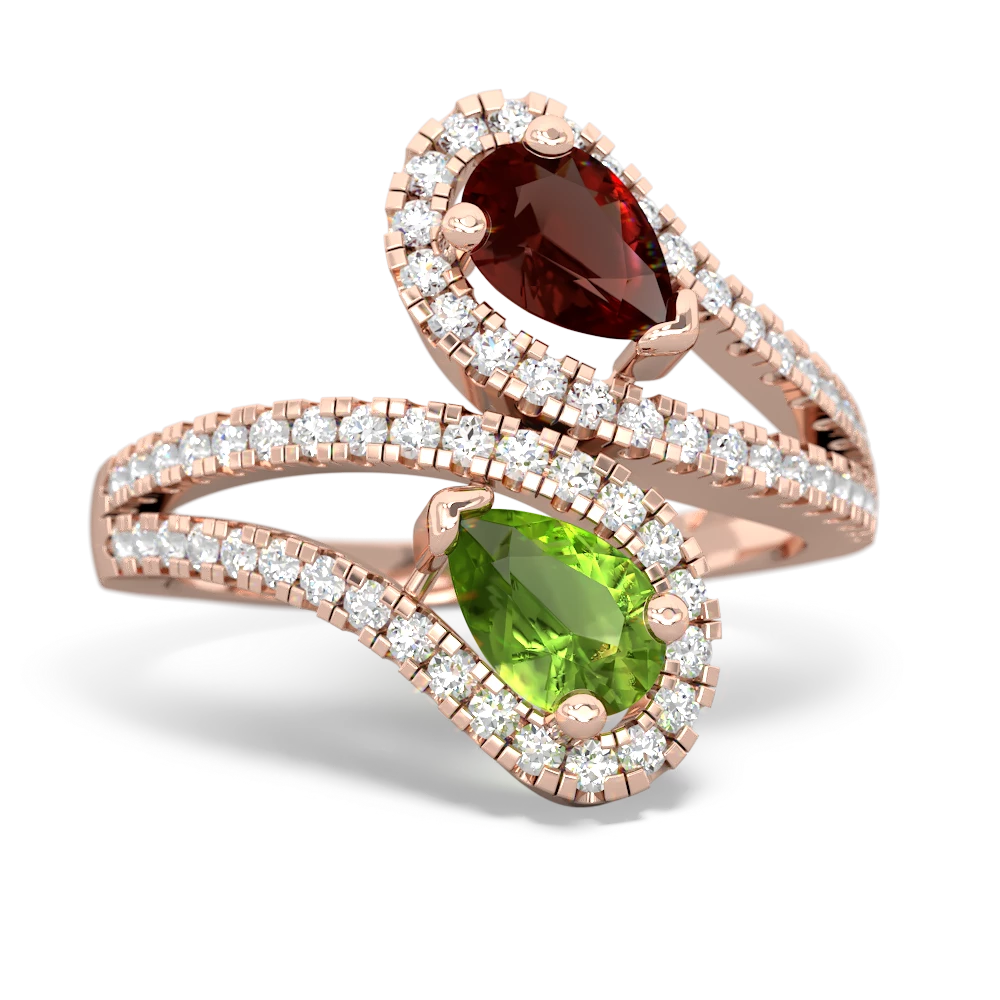 Garnet Diamond Dazzler 14K Rose Gold ring R3000