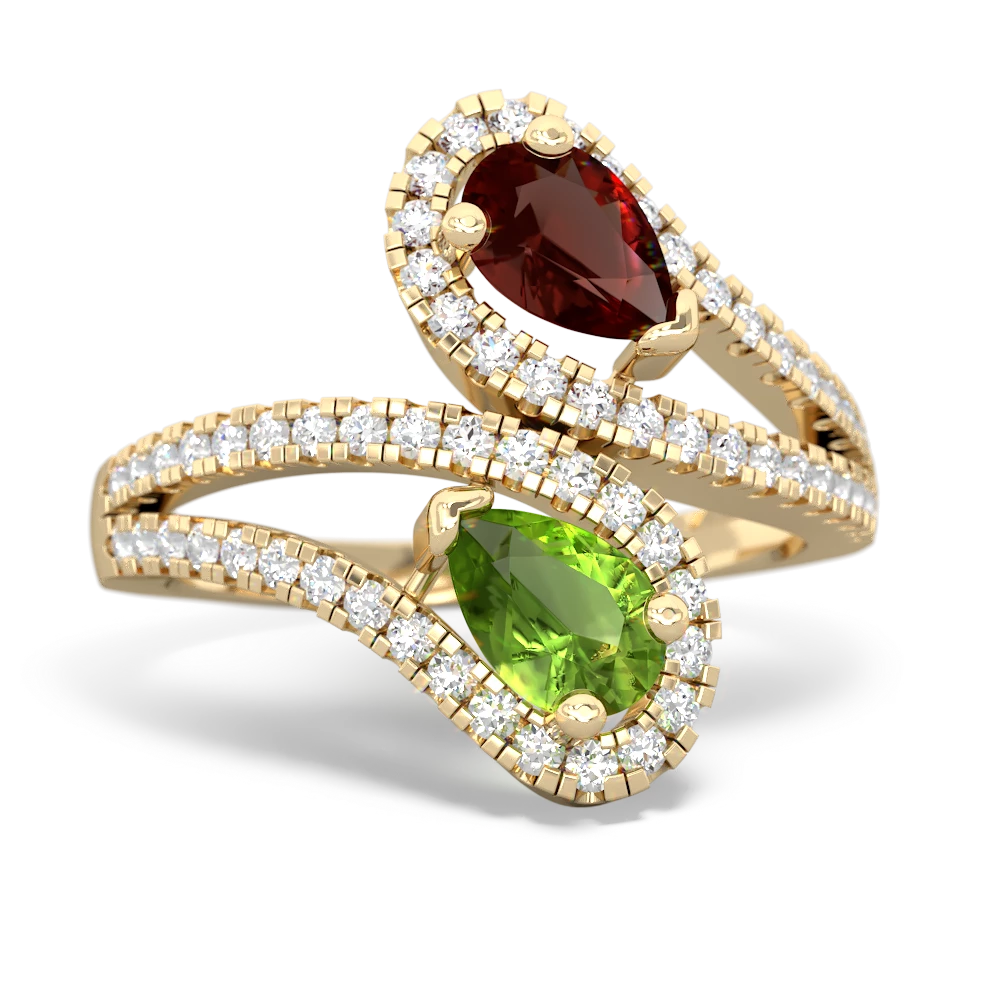 Garnet Diamond Dazzler 14K Yellow Gold ring R3000