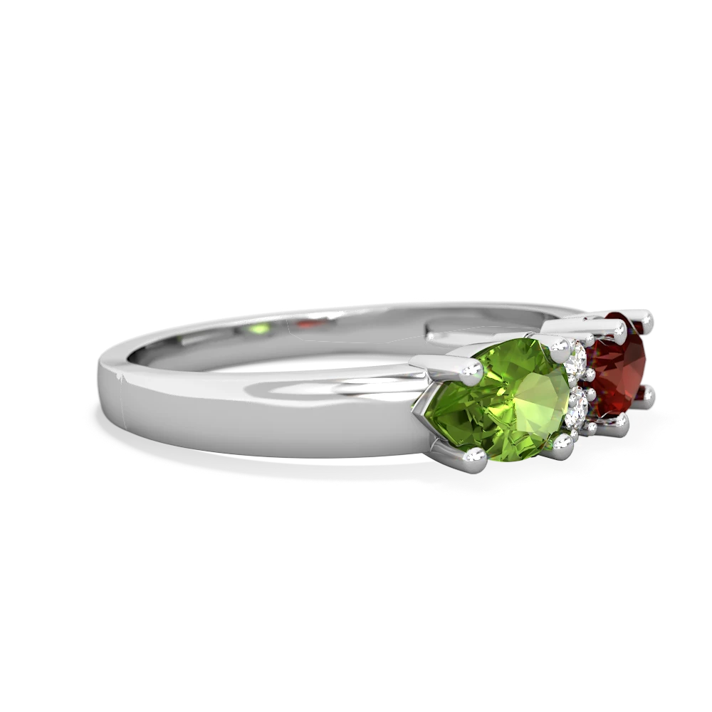 Garnet Pear Bowtie 14K White Gold ring R0865