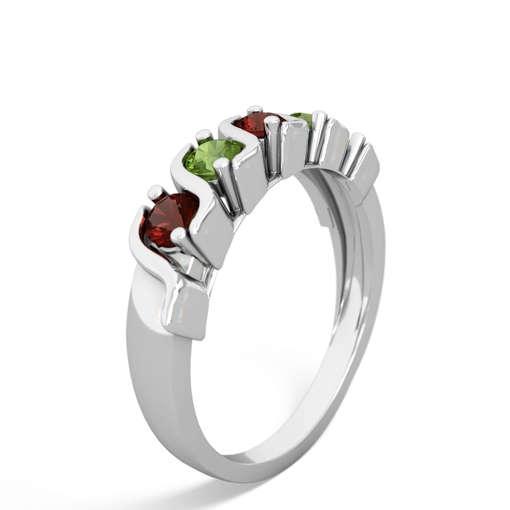 Garnet Anniversary Band 14K White Gold ring R2089