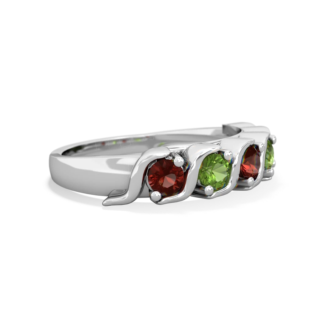 Garnet Anniversary Band 14K White Gold ring R2089