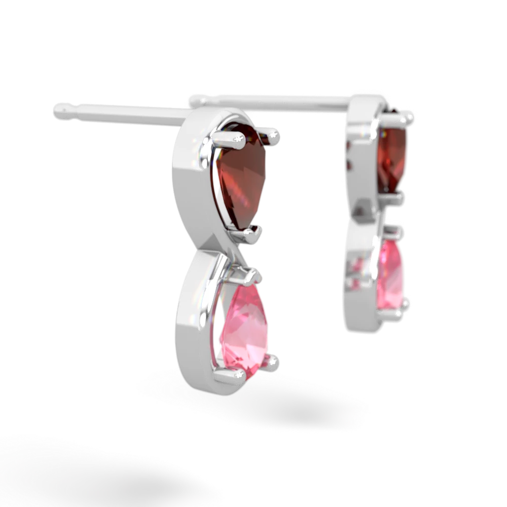 Garnet Infinity 14K White Gold earrings E5050