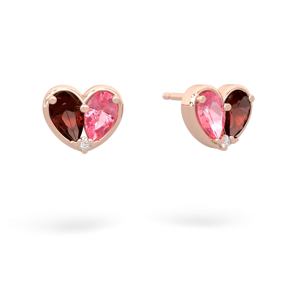 Garnet 'Our Heart' 14K Rose Gold earrings E5072