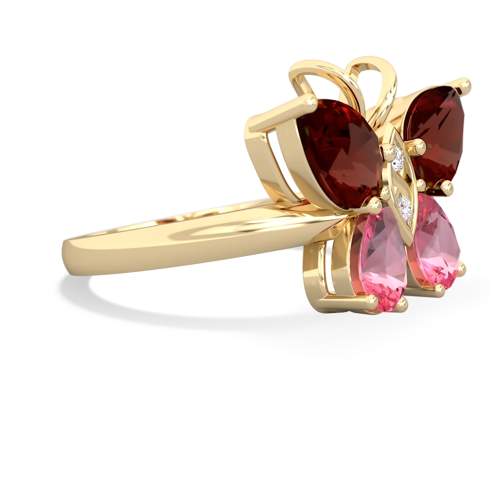 Garnet Butterfly 14K Yellow Gold ring R2215