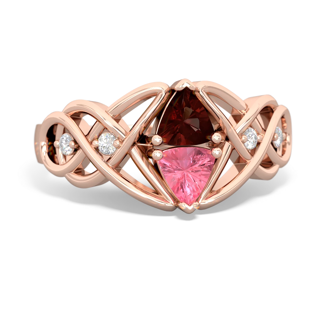 Garnet Keepsake Celtic Knot 14K Rose Gold ring R5300