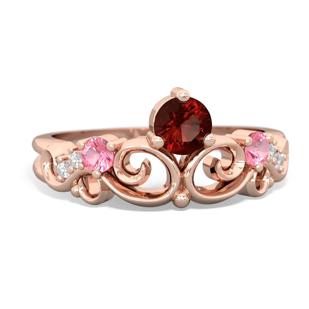 Garnet Crown Keepsake 14K Rose Gold ring R5740