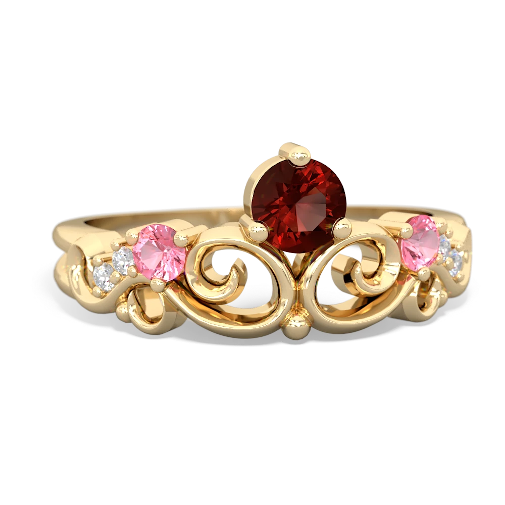 Garnet Crown Keepsake 14K Yellow Gold ring R5740